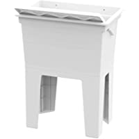 Mueble lavadero monobloque de resina con eje de lavado blanco 7851C98